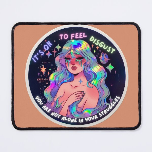 Item preview, Pastel Holographic Watercolor Sticker: Accepting Disgust, Embracing Emotional Authenticity designed and sold by Queueka.