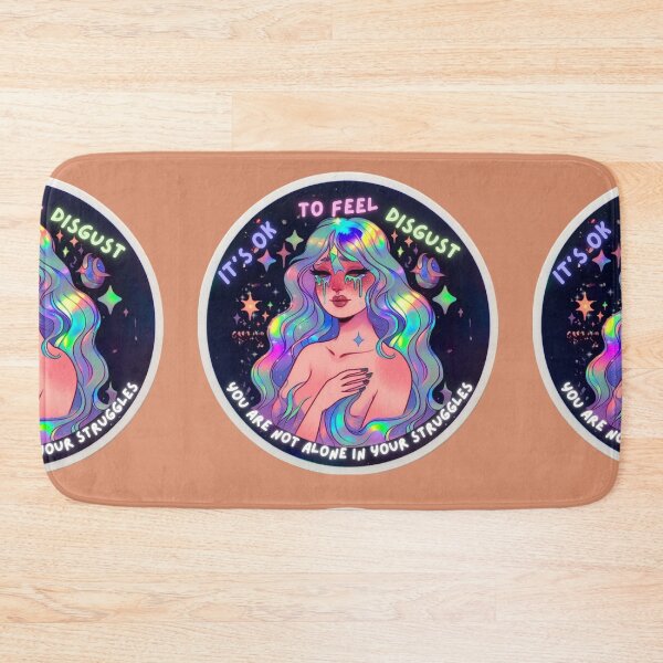 Item preview, Pastel Holographic Watercolor Sticker: Accepting Disgust, Embracing Emotional Authenticity designed and sold by Queueka.