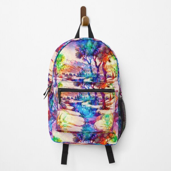 Item preview, Rainbow Tie Dye Desert Oasis Psychedelic Landscape Mountains cactus designed and sold by AuroraXGreen.