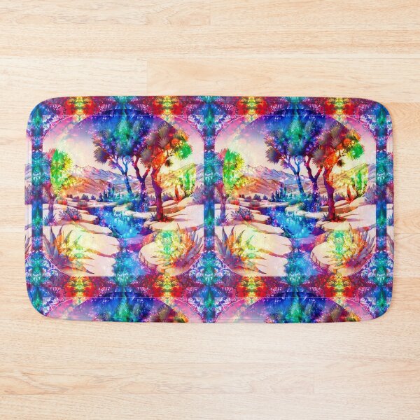 Item preview, Rainbow Tie Dye Desert Oasis Psychedelic Landscape Mountains cactus designed and sold by AuroraXGreen.