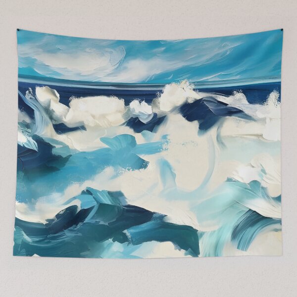 Item preview, Abstract Dramatic Waves Coastal art designed and sold by Glimmersmith.