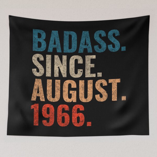 Item preview, Badass since August 1966 Vintage 1966 August birthday gift designed and sold by Teelogic.