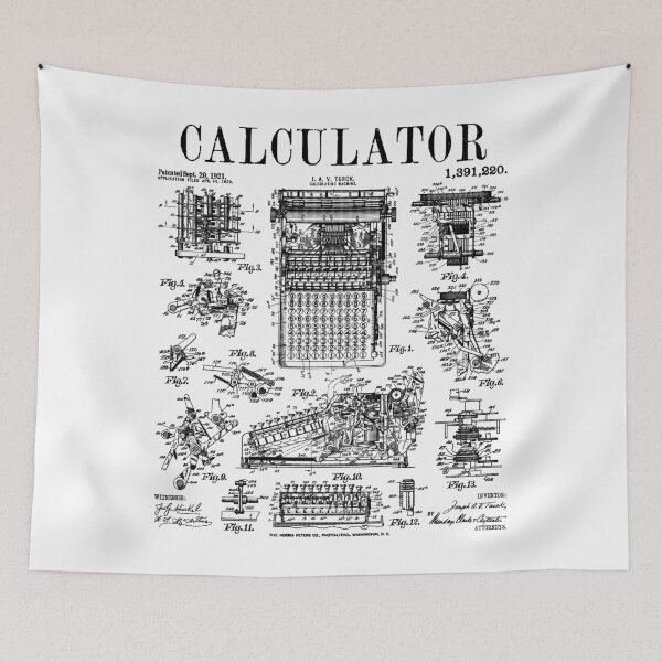 Item preview, Calculator Accountant CPA Math Teacher Funny Vintage Patent designed and sold by GrandeDuc.