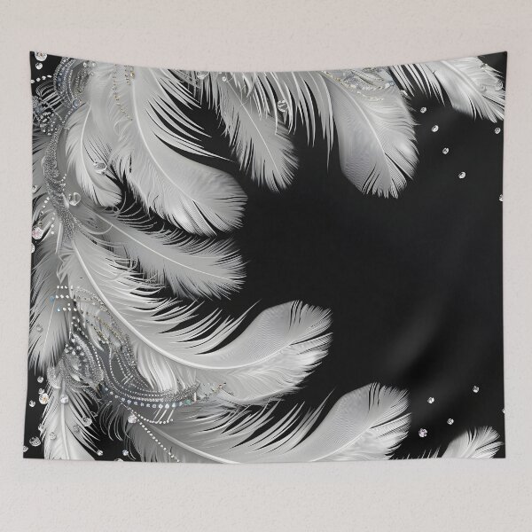 Item preview, Feather and pearl background arrangement designed and sold by dcrc.