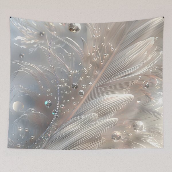 Item preview, feather and pearl background arrangement designed and sold by dcrc.