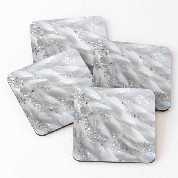 Item preview, feather and pearl background arrangement designed and sold by dcrc.