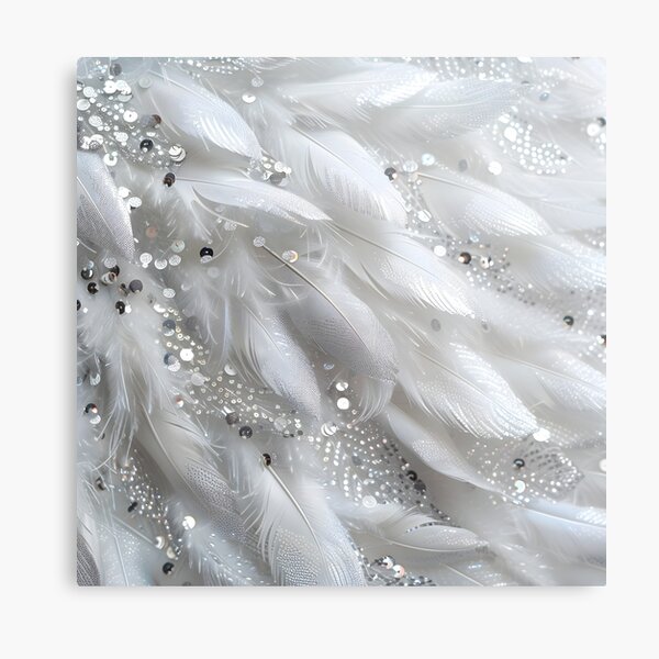 Item preview, feather and pearl background arrangement designed and sold by dcrc.