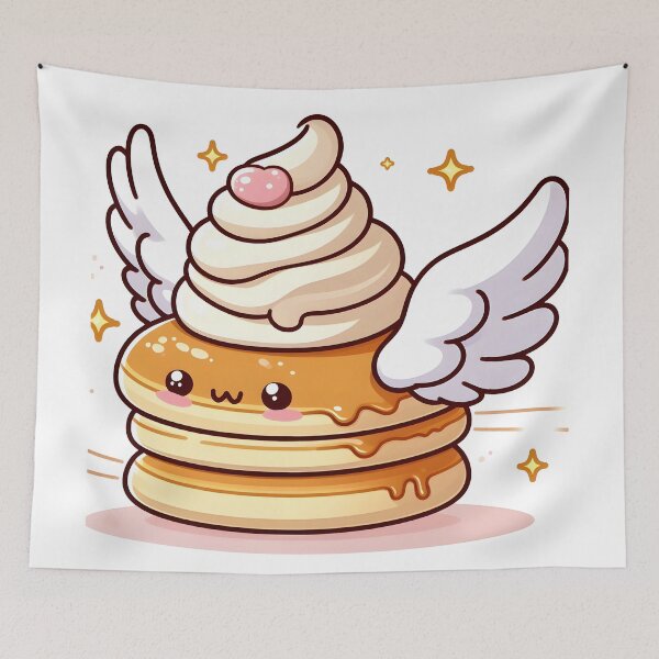 Item preview, Kawaii Pancake With Whipped Cream Wings designed and sold by CanvasCutie.