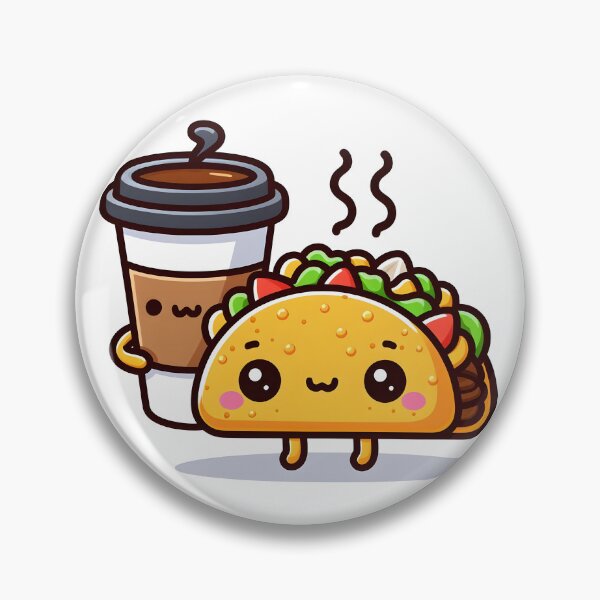 Item preview, Kawaii Taco With Coffee Cup designed and sold by CanvasCutie.