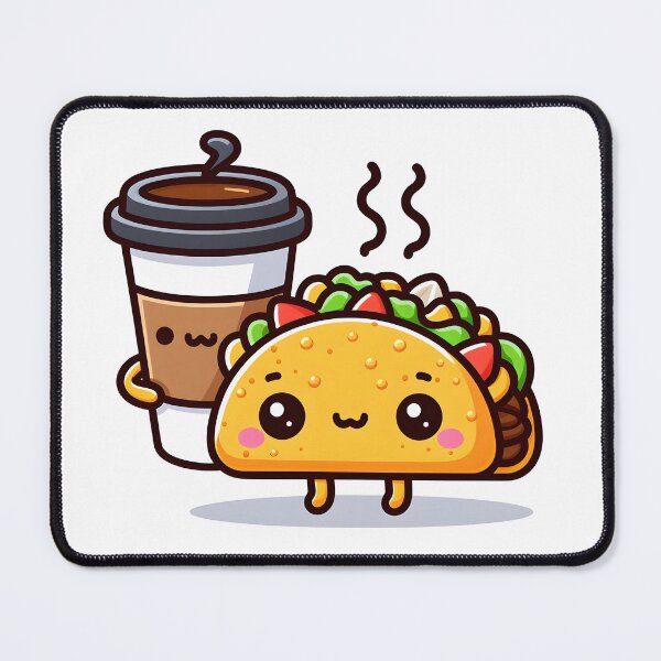 Item preview, Kawaii Taco With Coffee Cup designed and sold by CanvasCutie.