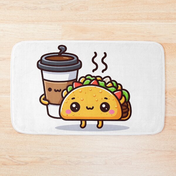 Item preview, Kawaii Taco With Coffee Cup designed and sold by CanvasCutie.
