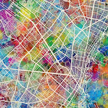 Artwork thumbnail, Bogota Colombia City Map by ArtPrints