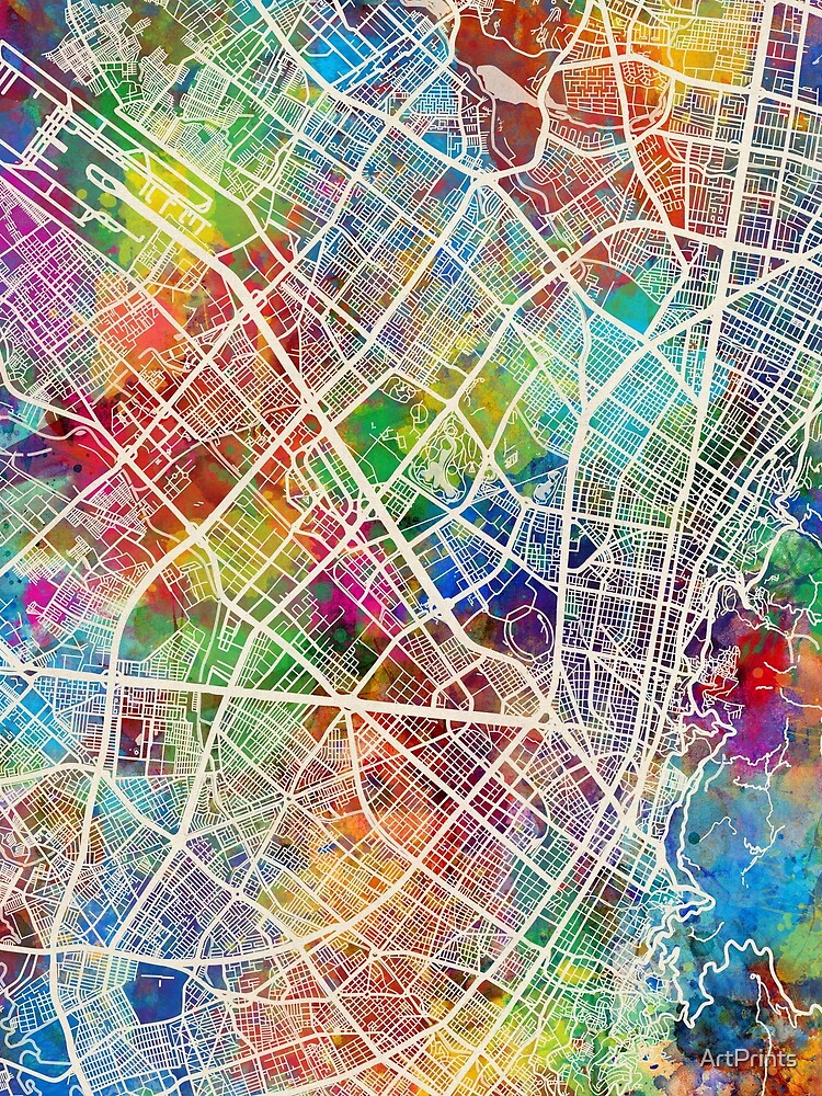 Thumbnail 3 of 3, Scarf, Bogota Colombia City Map designed and sold by ArtPrints.