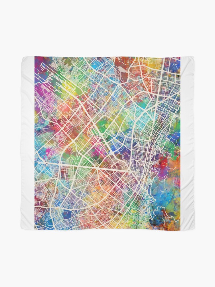 Thumbnail 2 of 3, Scarf, Bogota Colombia City Map designed and sold by ArtPrints.