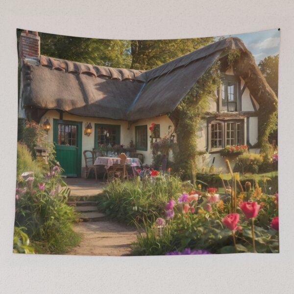 Item preview, Sunlit English Cottage in the Enchanted Garden designed and sold by BlareBlare.