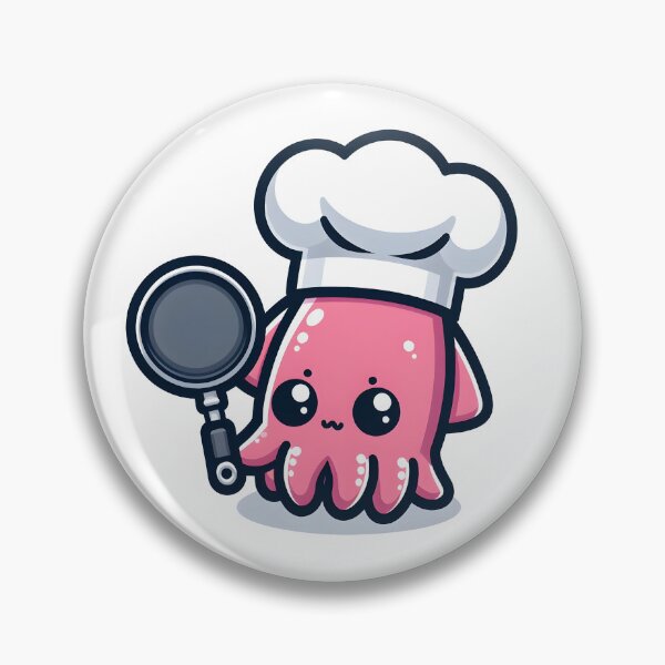 Item preview, Kawaii Squid With Chef'S Hat And Frying Pan designed and sold by CanvasCutie.