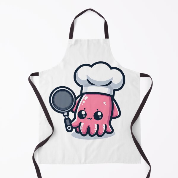 Item preview, Kawaii Squid With Chef'S Hat And Frying Pan designed and sold by CanvasCutie.