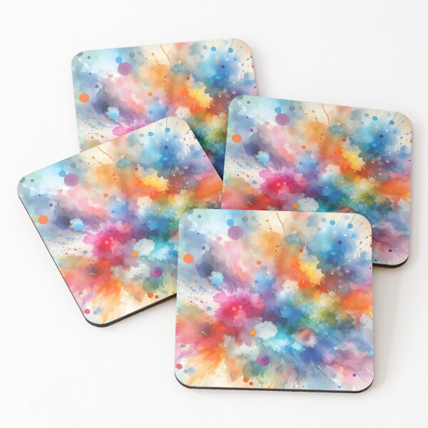 Item preview, Watercolor splashes with a spectrum of bright hues gradient background designed and sold by BlackCatspet1.