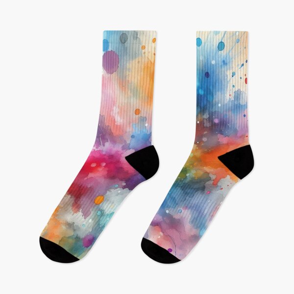Item preview, Watercolor splashes with a spectrum of bright hues gradient background designed and sold by BlackCatspet1.