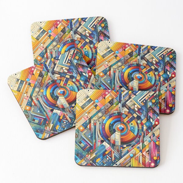 Item preview, a colorful geometric pattern with circles, nested designed and sold by bernhagen.