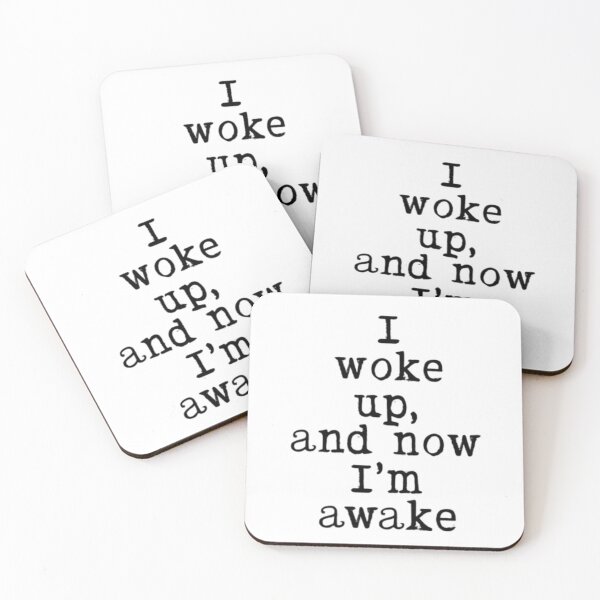 Item preview, Woke up, FunnyFits70, Funny, Humor, Obvious, morning, sleep, groggy, espresso, caffeine, coffee designed and sold by FunnyFits70.