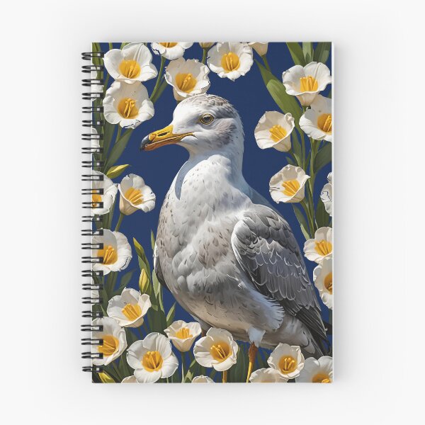 Item preview, A California Gull Surrounded By Sego Lily Flowers designed and sold by taiche.