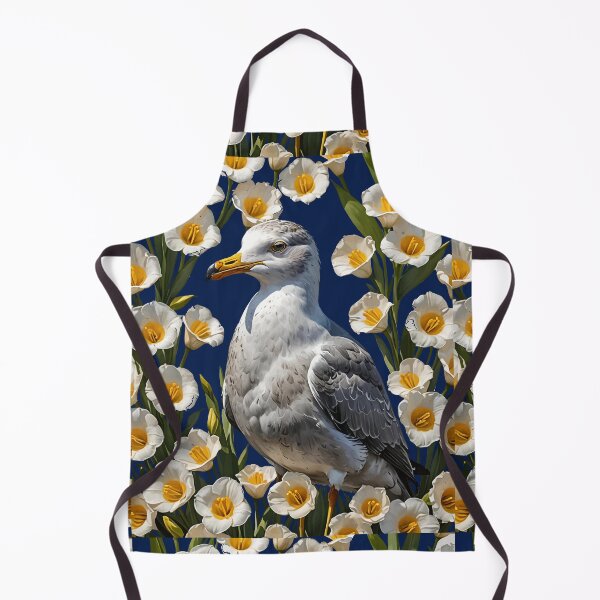 Item preview, A California Gull Surrounded By Sego Lily Flowers designed and sold by taiche.