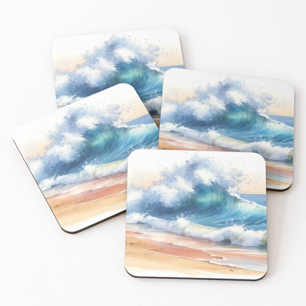 Item preview, Powerful waves crashing onto a calm beach designed and sold by cj-digital.