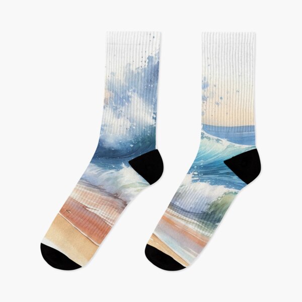 Item preview, Powerful waves crashing onto a calm beach designed and sold by cj-digital.