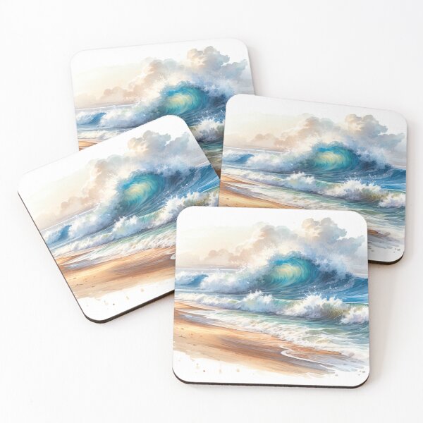 Item preview, Powerful waves breaking on a calm beach designed and sold by cj-digital.