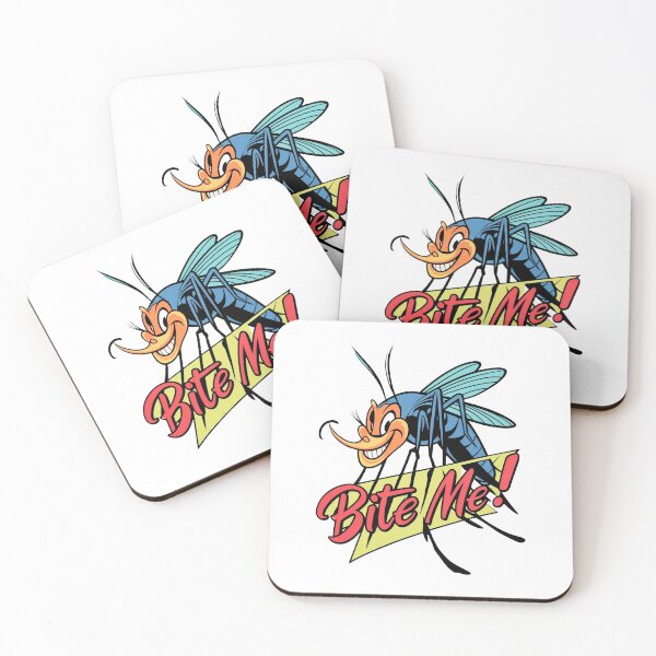 Item preview, Bite Me! Says the Cartoon Mosquito with Big Eyes and Sharp Teeth designed and sold by SplashTastic.