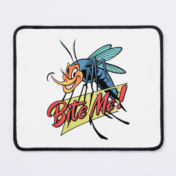 Item preview, Bite Me! Says the Cartoon Mosquito with Big Eyes and Sharp Teeth designed and sold by SplashTastic.