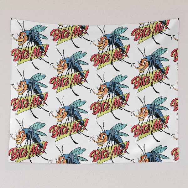 Item preview, Bite Me! Says the Cartoon Mosquito with Big Eyes and Sharp Teeth designed and sold by SplashTastic.