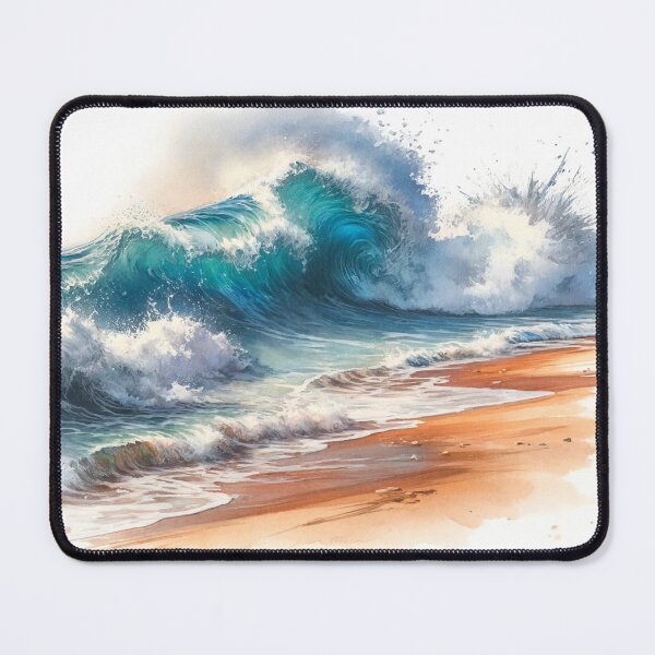 Item preview, Dynamic waves on an abstract beach designed and sold by Arabic-Souvenir.