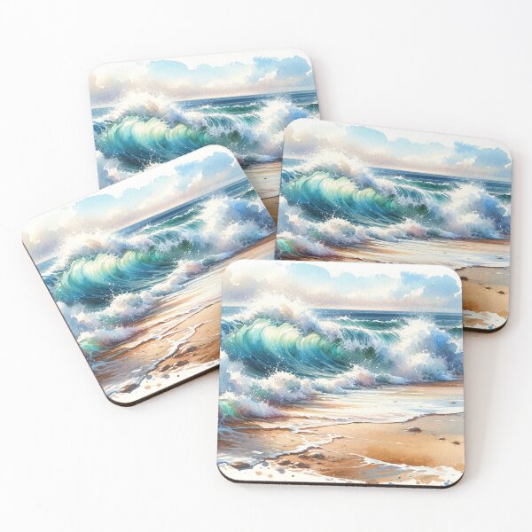 Item preview, Majestic waves crashing on the sunny beach" designed and sold by cj-digital.