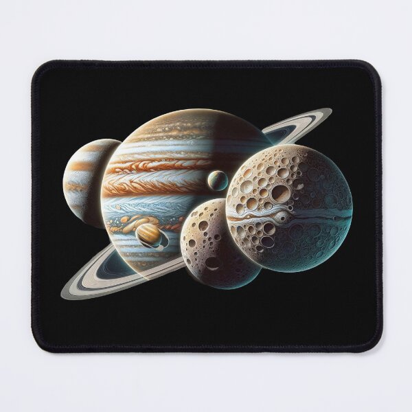 Item preview, Jupiter and Galilean Moons Fantasy Space art designed and sold by Taans-Creation.