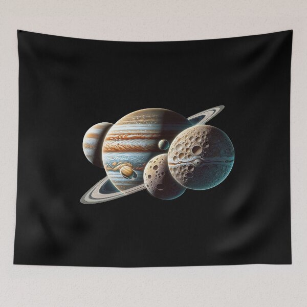 Item preview, Jupiter and Galilean Moons Fantasy Space art designed and sold by Taans-Creation.