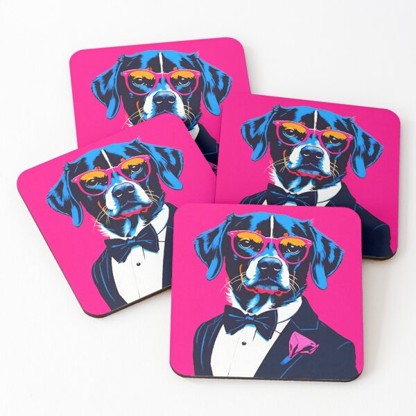 Item preview, Cool Canine: Dog in Red Glasses and Tuxedo designed and sold by GrizzlyCollective.