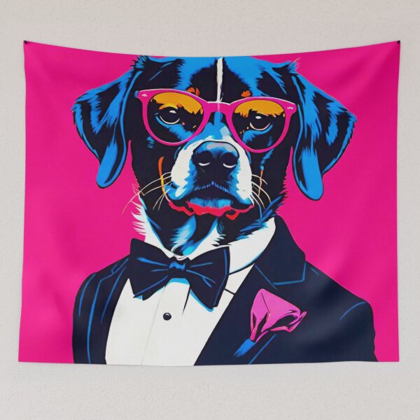 Item preview, Cool Canine: Dog in Red Glasses and Tuxedo designed and sold by GrizzlyCollective.