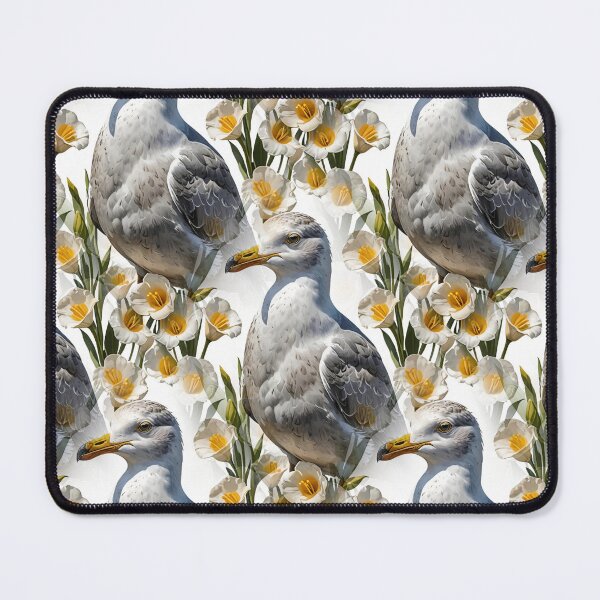 Item preview, A California Gull Surrounded By Sego Lily Flowers Pattern designed and sold by taiche.