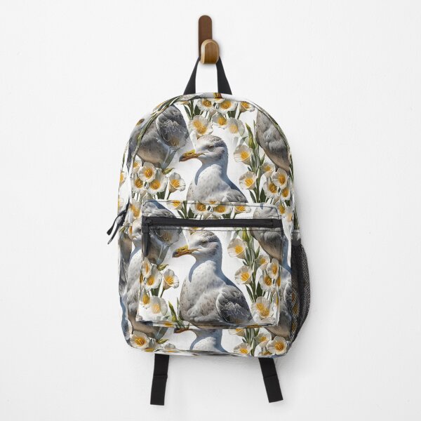 Item preview, A California Gull Surrounded By Sego Lily Flowers Pattern designed and sold by taiche.