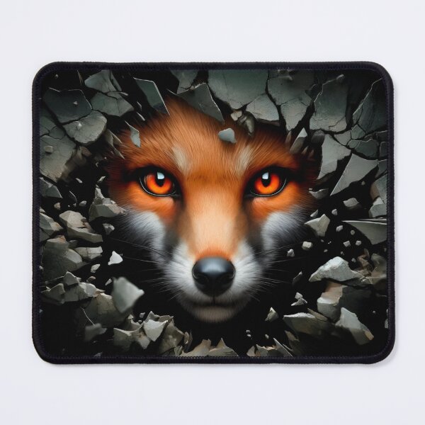 Item preview, fox's face peering through a broken, fragmented surface designed and sold by SBEE-jirapha.