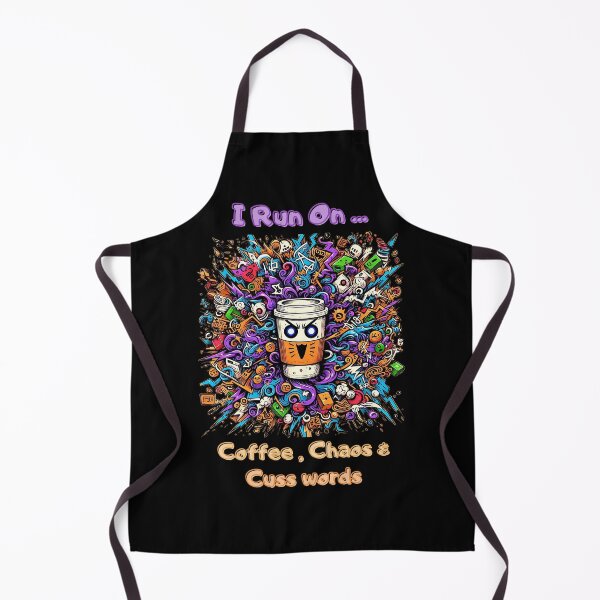 Item preview, I Run on Coffee, Chaos, and Cuss Words designed and sold by QuirkQuipsArt.