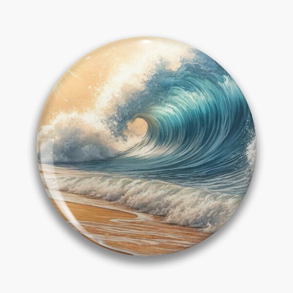 Item preview, Tubular waves breaking on sunny beach designed and sold by cj-digital.