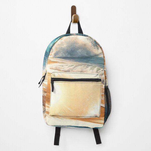 Item preview, Tubular waves breaking on sunny beach designed and sold by cj-digital.