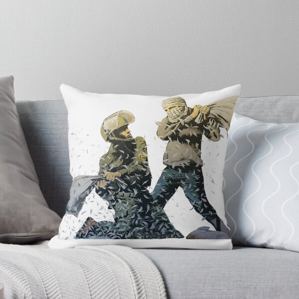 Item preview, Banksy - Pillow Fight designed and sold by URBANZ.