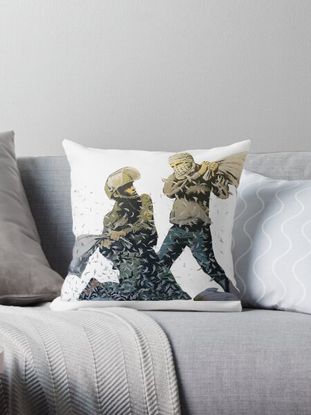 Item preview, Banksy - Pillow Fight designed and sold by URBANZ.