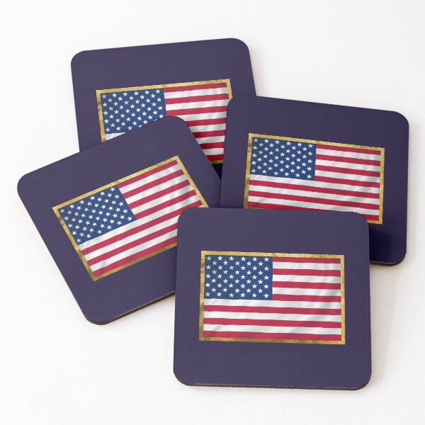 Item preview, Independence Day American Flag with Gold Foil Border designed and sold by TQDitty.