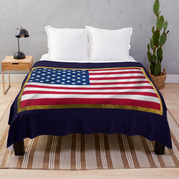 Item preview, Independence Day American Flag with Gold Foil Border designed and sold by TQDitty.