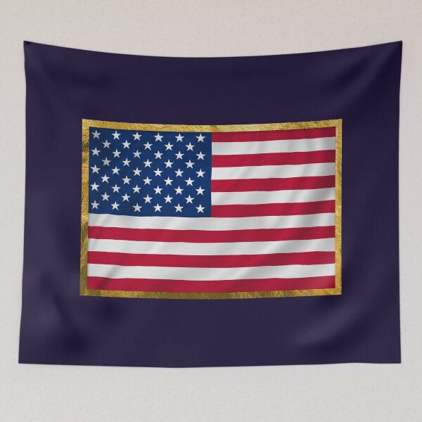 Item preview, Independence Day American Flag with Gold Foil Border designed and sold by TQDitty.